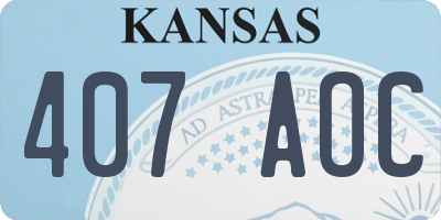 KS license plate 407AOC