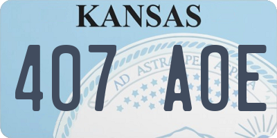 KS license plate 407AOE