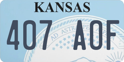 KS license plate 407AOF