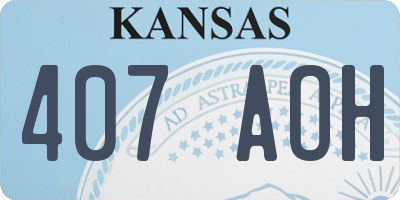 KS license plate 407AOH
