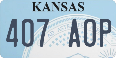 KS license plate 407AOP