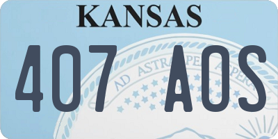 KS license plate 407AOS