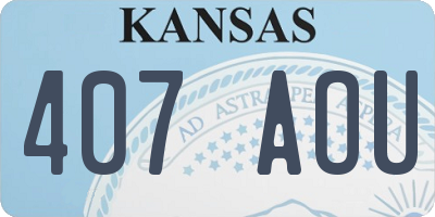 KS license plate 407AOU