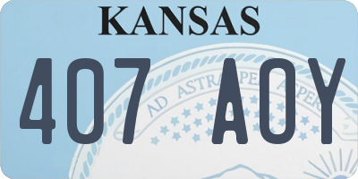 KS license plate 407AOY