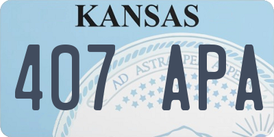 KS license plate 407APA