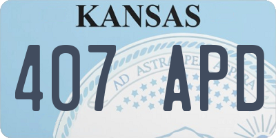 KS license plate 407APD