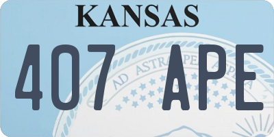 KS license plate 407APE
