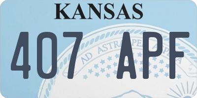 KS license plate 407APF