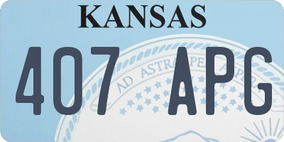 KS license plate 407APG