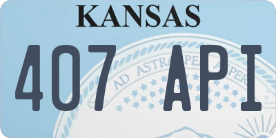 KS license plate 407API