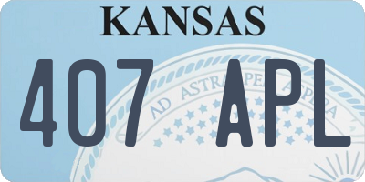 KS license plate 407APL