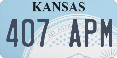 KS license plate 407APM