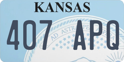 KS license plate 407APQ