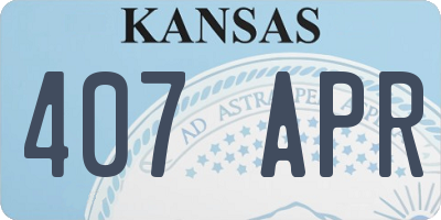 KS license plate 407APR