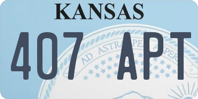 KS license plate 407APT