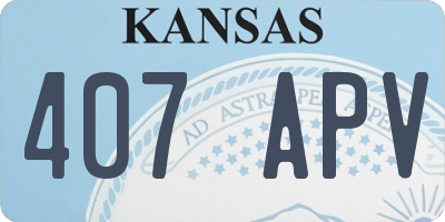 KS license plate 407APV