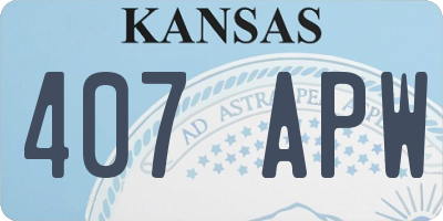 KS license plate 407APW