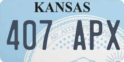 KS license plate 407APX