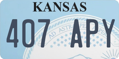 KS license plate 407APY