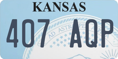 KS license plate 407AQP