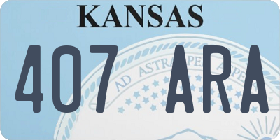 KS license plate 407ARA
