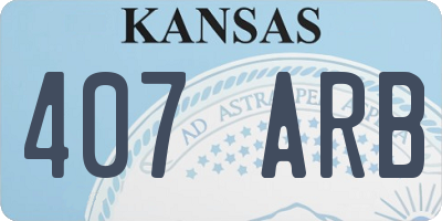 KS license plate 407ARB
