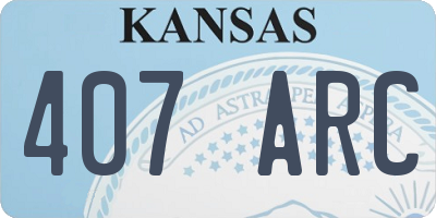 KS license plate 407ARC