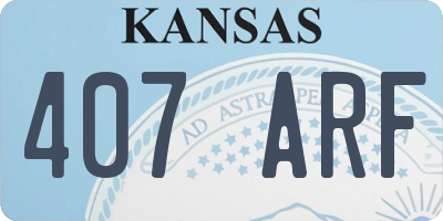 KS license plate 407ARF