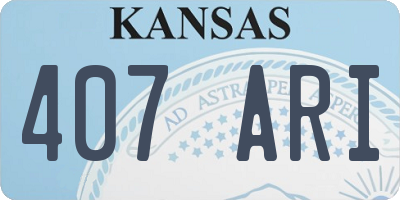 KS license plate 407ARI