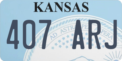 KS license plate 407ARJ