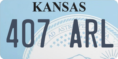 KS license plate 407ARL