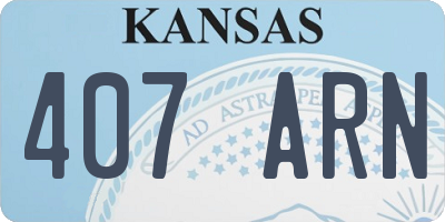 KS license plate 407ARN