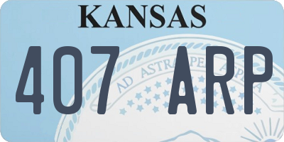 KS license plate 407ARP