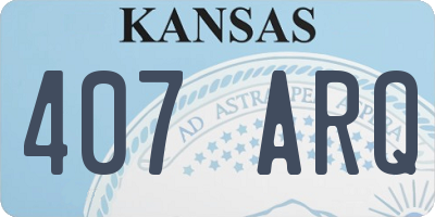 KS license plate 407ARQ