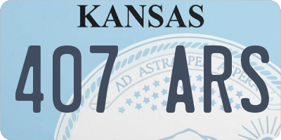 KS license plate 407ARS