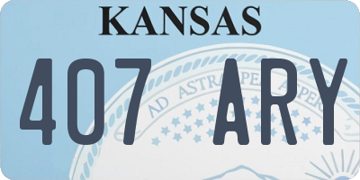 KS license plate 407ARY