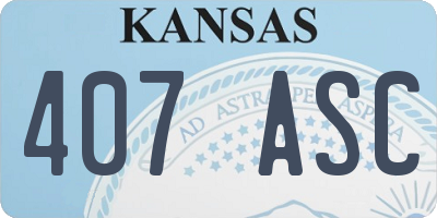KS license plate 407ASC