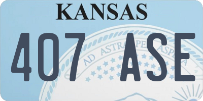 KS license plate 407ASE