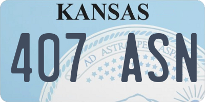 KS license plate 407ASN