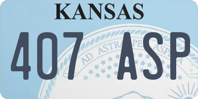 KS license plate 407ASP