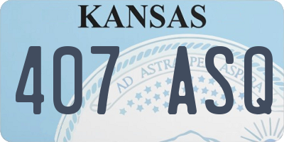 KS license plate 407ASQ