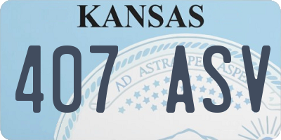 KS license plate 407ASV
