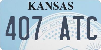 KS license plate 407ATC