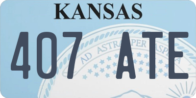 KS license plate 407ATE