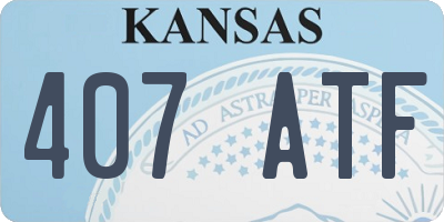 KS license plate 407ATF
