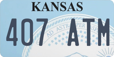 KS license plate 407ATM
