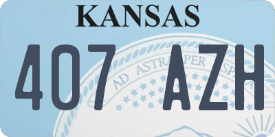 KS license plate 407AZH