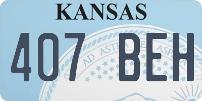 KS license plate 407BEH
