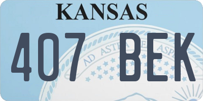 KS license plate 407BEK