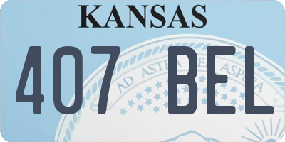 KS license plate 407BEL